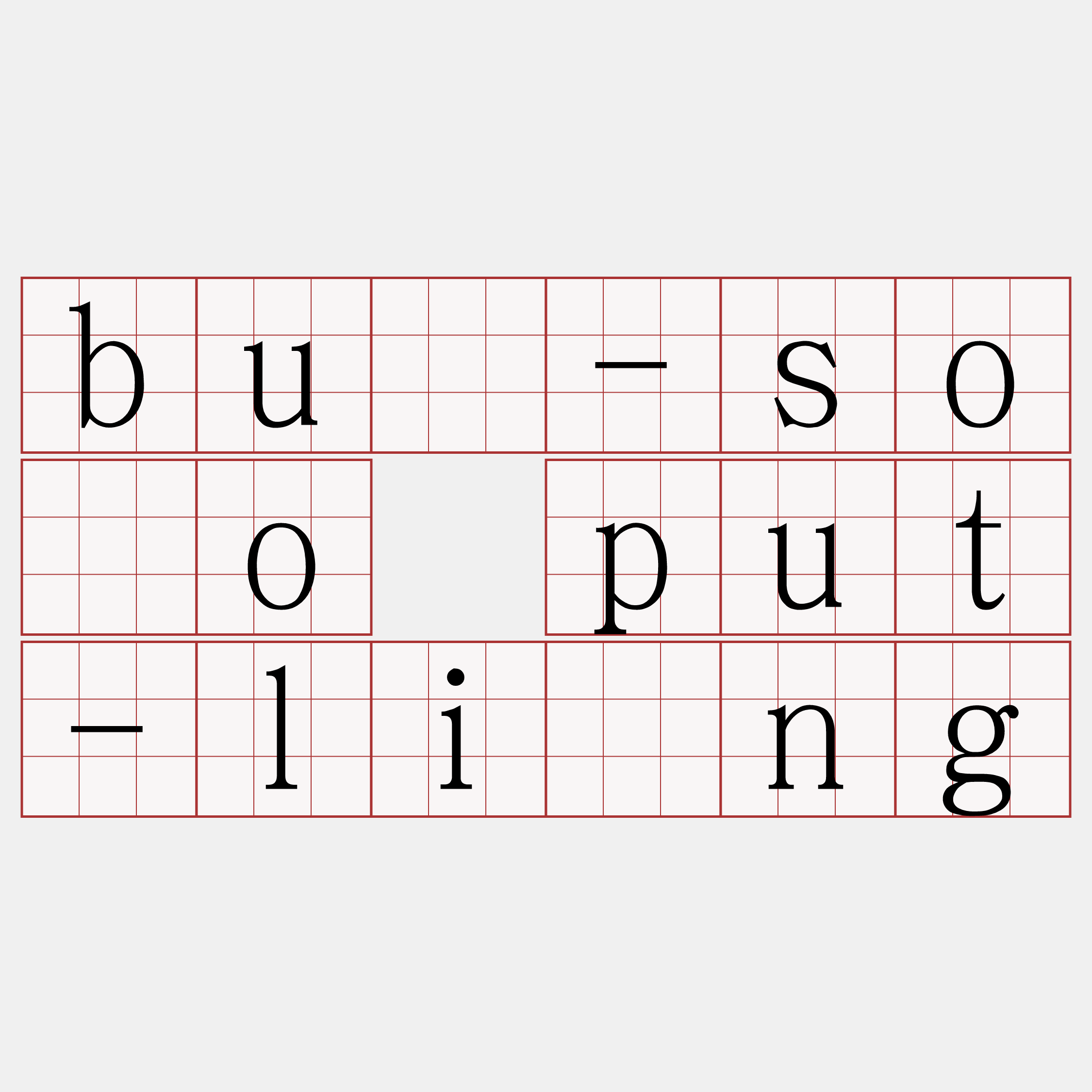 bû-sóo put-lîng